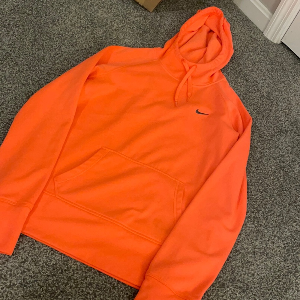 bright neon orange/pink hoodie
